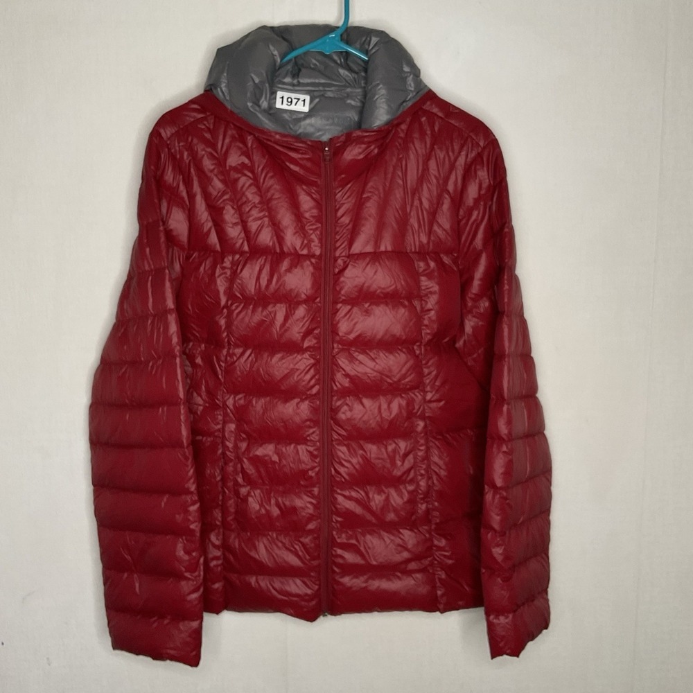 Bernardo‎ Down Jacket Womens L Red Maroon Puffer Quilted Primaloft Lightweight